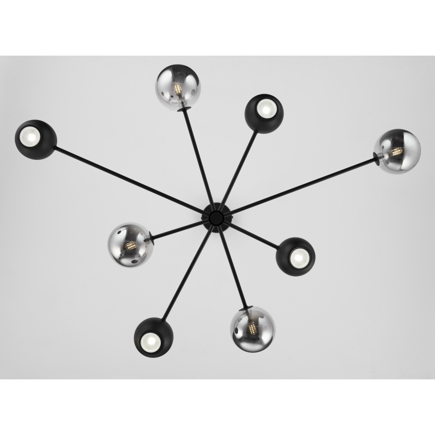 Jupiter 1975 - Pendellampe MOKA 4xGU10/10W/230V + 4xG9/10W/230V sort/skinnende krom
