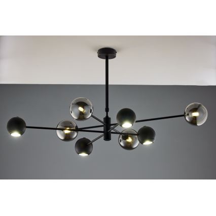 Jupiter 1975 - Pendellampe MOKA 4xGU10/10W/230V + 4xG9/10W/230V sort/skinnende krom