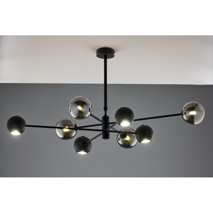 Jupiter 1975 - Pendellampe MOKA 4xGU10/10W/230V + 4xG9/10W/230V sort/skinnende krom