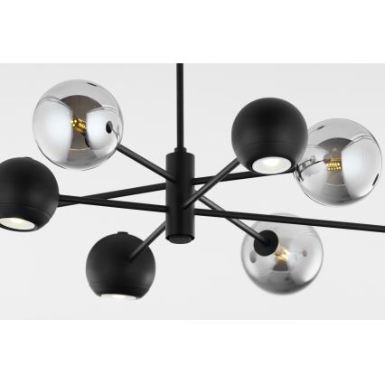 Jupiter 1975 - Pendellampe MOKA 4xGU10/10W/230V + 4xG9/10W/230V sort/skinnende krom