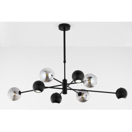 Jupiter 1975 - Pendellampe MOKA 4xGU10/10W/230V + 4xG9/10W/230V sort/skinnende krom