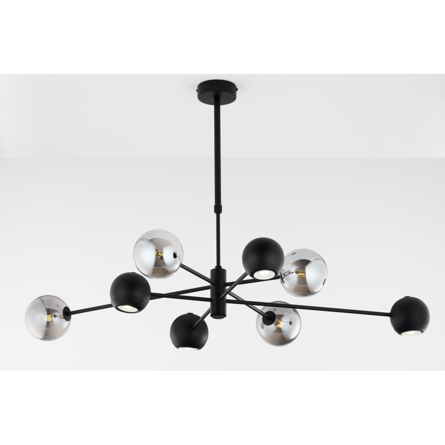 Jupiter 1975 - Pendellampe MOKA 4xGU10/10W/230V + 4xG9/10W/230V sort/skinnende krom