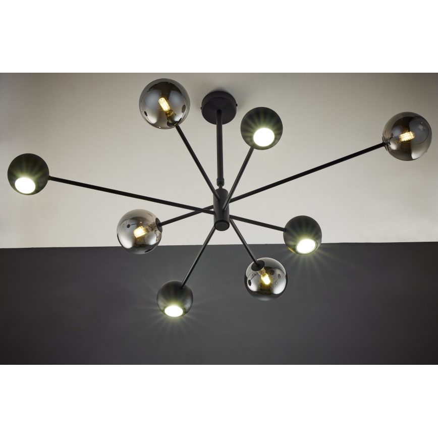 Jupiter 1975 - Pendellampe MOKA 4xGU10/10W/230V + 4xG9/10W/230V sort/skinnende krom