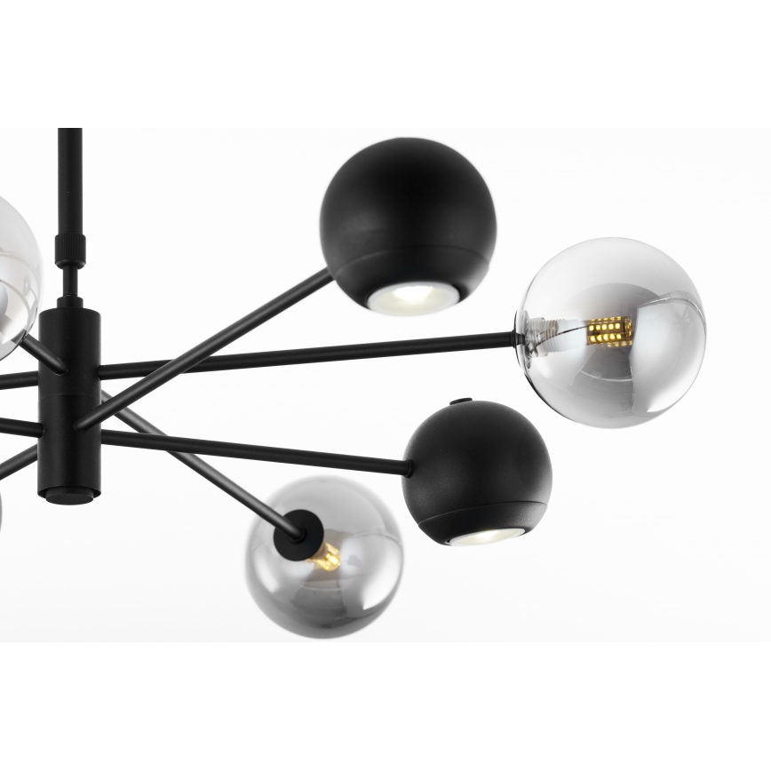 Jupiter 1975 - Pendellampe MOKA 4xGU10/10W/230V + 4xG9/10W/230V sort/skinnende krom