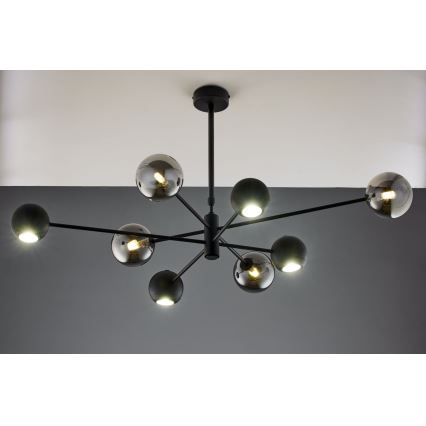 Jupiter 1975 - Pendellampe MOKA 4xGU10/10W/230V + 4xG9/10W/230V sort/skinnende krom