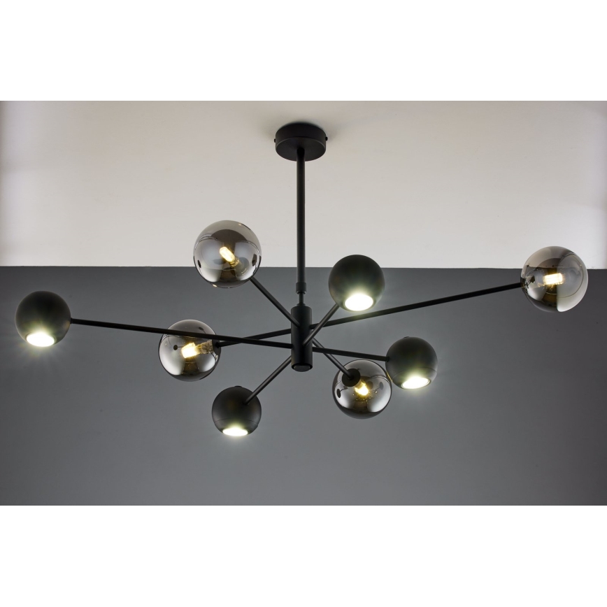 Jupiter 1975 - Pendellampe MOKA 4xGU10/10W/230V + 4xG9/10W/230V sort/skinnende krom