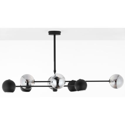 Jupiter 1975 - Pendellampe MOKA 4xGU10/10W/230V + 4xG9/10W/230V sort/skinnende krom