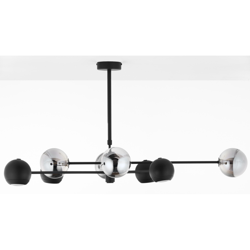 Jupiter 1975 - Pendellampe MOKA 4xGU10/10W/230V + 4xG9/10W/230V sort/skinnende krom