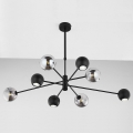 Jupiter 1975 - Pendellampe MOKA 4xGU10/10W/230V + 4xG9/10W/230V sort/skinnende krom
