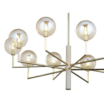 Jupiter 1977 - Pendellampe FEME 10xG9/10W/230V guldfarvet/beige