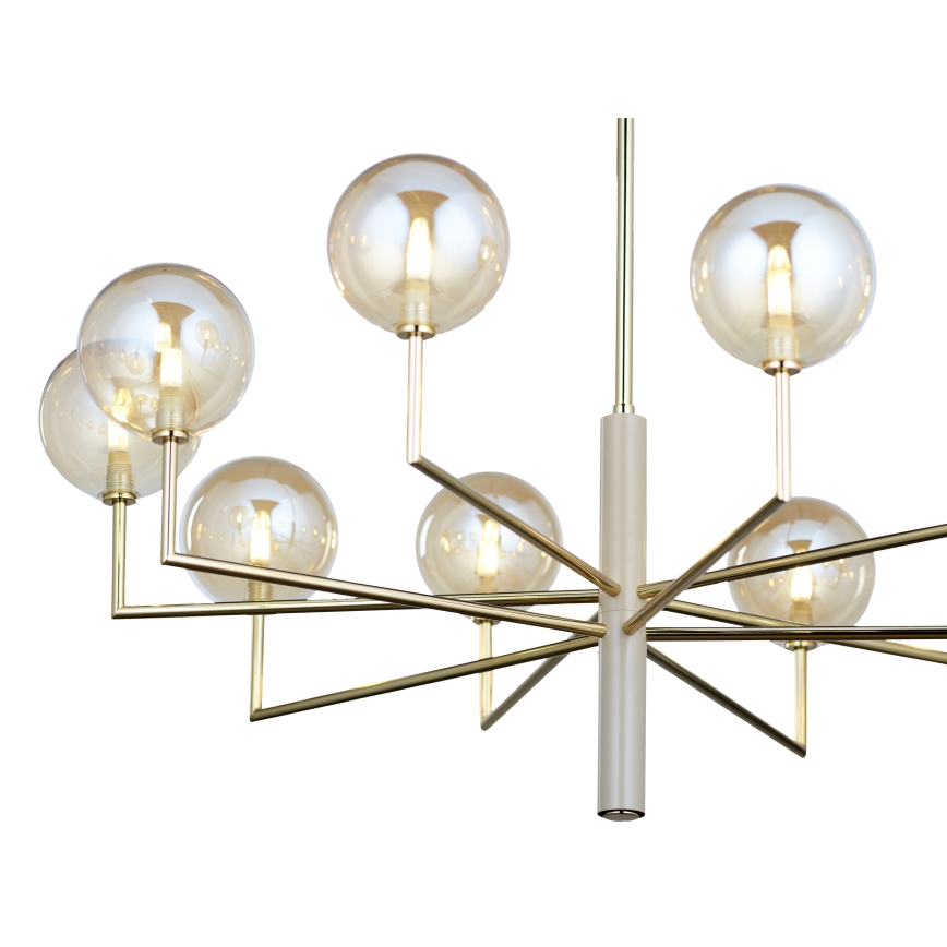 Jupiter 1977 - Pendellampe FEME 10xG9/10W/230V guldfarvet/beige