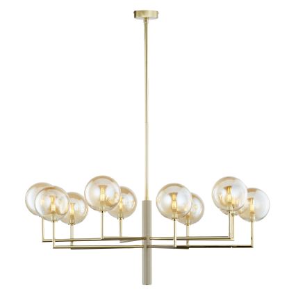 Jupiter 1977 - Pendellampe FEME 10xG9/10W/230V guldfarvet/beige