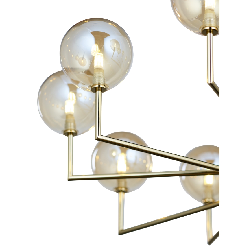 Jupiter 1977 - Pendellampe FEME 10xG9/10W/230V guldfarvet/beige