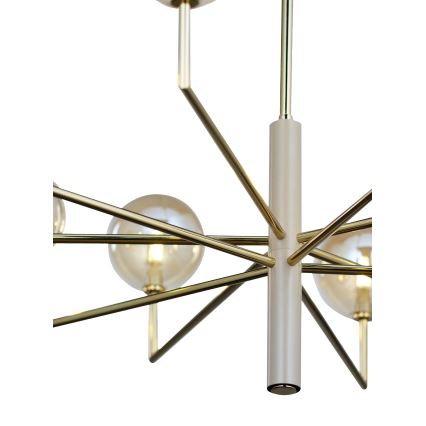 Jupiter 1977 - Pendellampe FEME 10xG9/10W/230V guldfarvet/beige