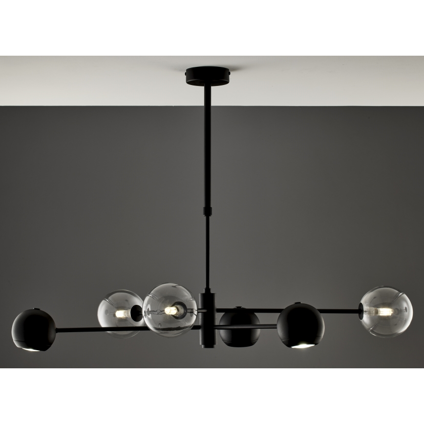 Jupiter 1995 - Pendellampe MOKA 3xGU10/10W/230V + 3xG9/10W/230V sort/transparent