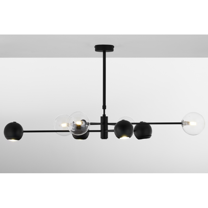 Jupiter 1996 - Pendellampe MOKA 4xGU10/10W/230V + 4xG9/10W/230V sort/transparent