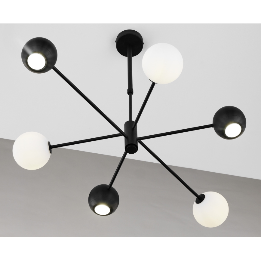 Jupiter 1997 - Pendellampe MOKA 3xGU10/10W/230V + 3xG9/10W/230V sort/hvid
