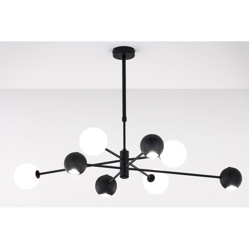 Jupiter 1998 - Pendellampe MOKA 4xGU10/10W/230V + 4xG9/10W/230V sort/hvid