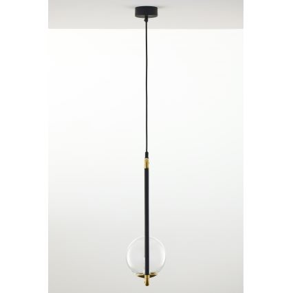 Jupiter 2023 - Pendel ZAFRA 1xG9/10W/230V sort/guldfarvet/transparent