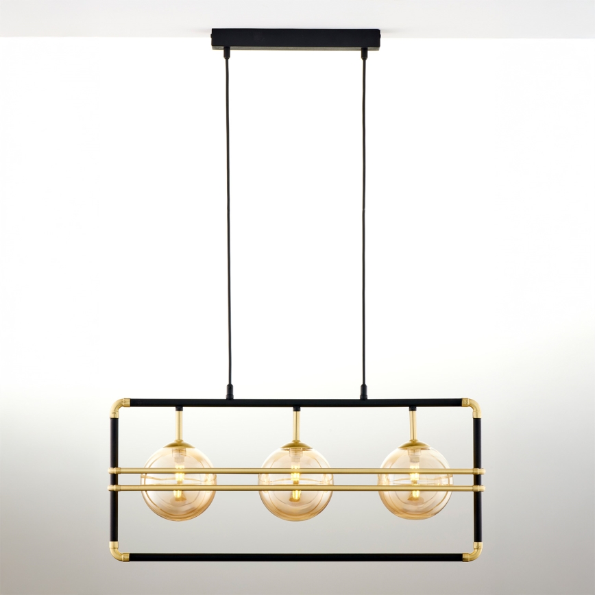 Jupiter 2027 - Pendel FIORI 3xG9/10W/230V sort/guldfarvet/beige
