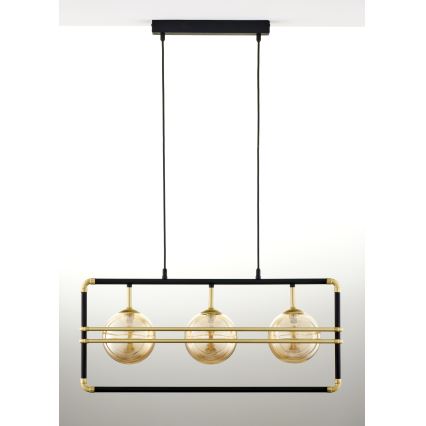 Jupiter 2027 - Pendel FIORI 3xG9/10W/230V sort/guldfarvet/beige