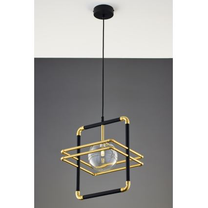 Jupiter 2028 - Pendel FIORI 1xG9/10W/230V sort/guldfarvet/transparent