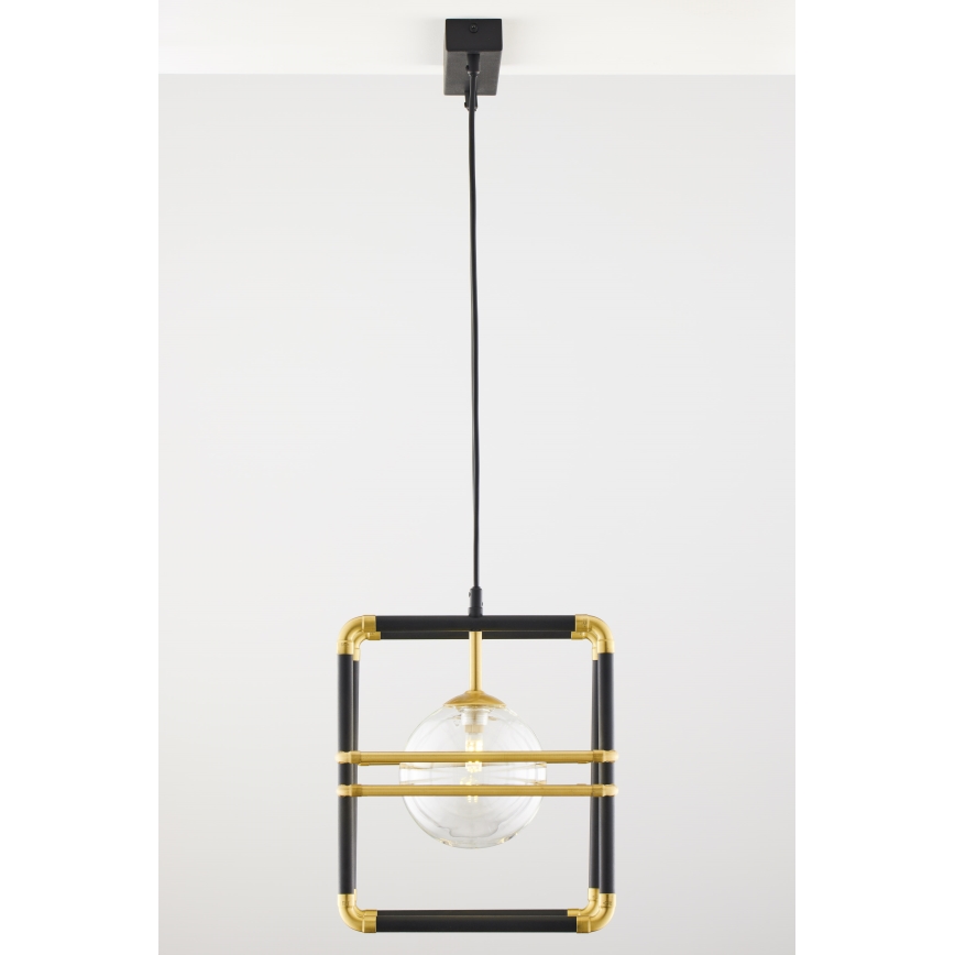 Jupiter 2029 - Pendel FIORI 2xG9/10W/230V sort/guldfarvet/transparent