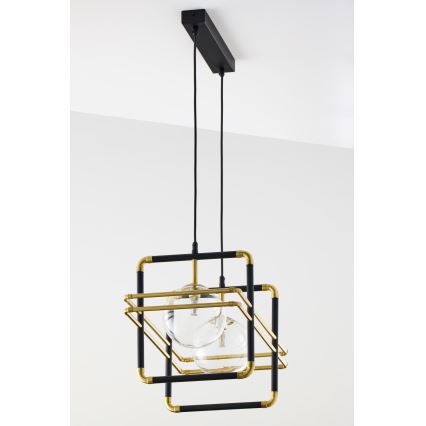 Jupiter 2029 - Pendel FIORI 2xG9/10W/230V sort/guldfarvet/transparent