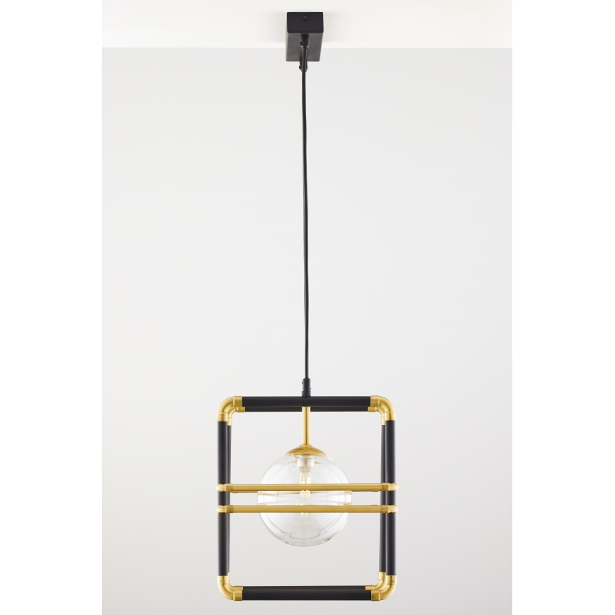 Jupiter 2029 - Pendel FIORI 2xG9/10W/230V sort/guldfarvet/transparent