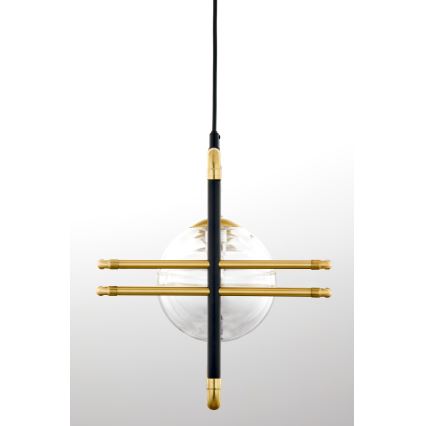 Jupiter 2030 - Pendel FIORI 3xG9/10W/230V sort/guldfarvet/transparent
