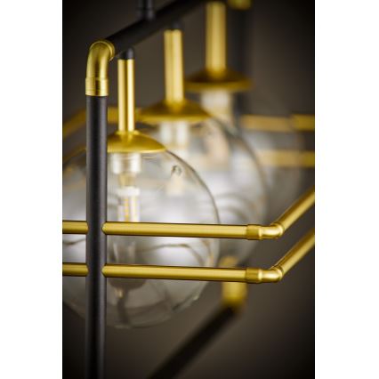 Jupiter 2030 - Pendel FIORI 3xG9/10W/230V sort/guldfarvet/transparent
