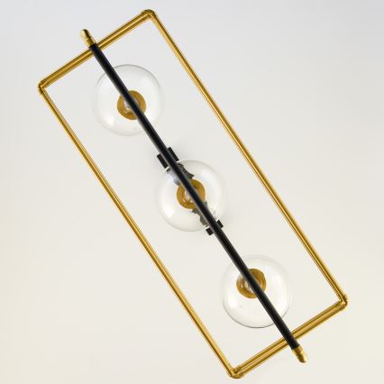 Jupiter 2030 - Pendel FIORI 3xG9/10W/230V sort/guldfarvet/transparent