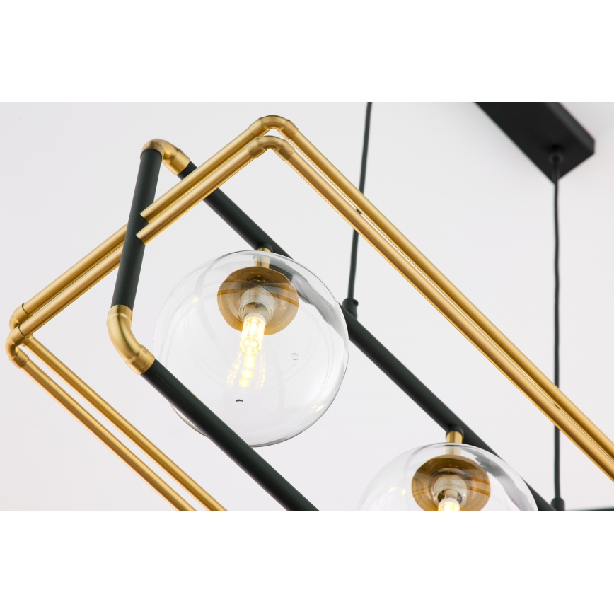 Jupiter 2030 - Pendel FIORI 3xG9/10W/230V sort/guldfarvet/transparent