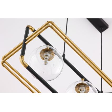 Jupiter 2030 - Pendel FIORI 3xG9/10W/230V sort/guldfarvet/transparent