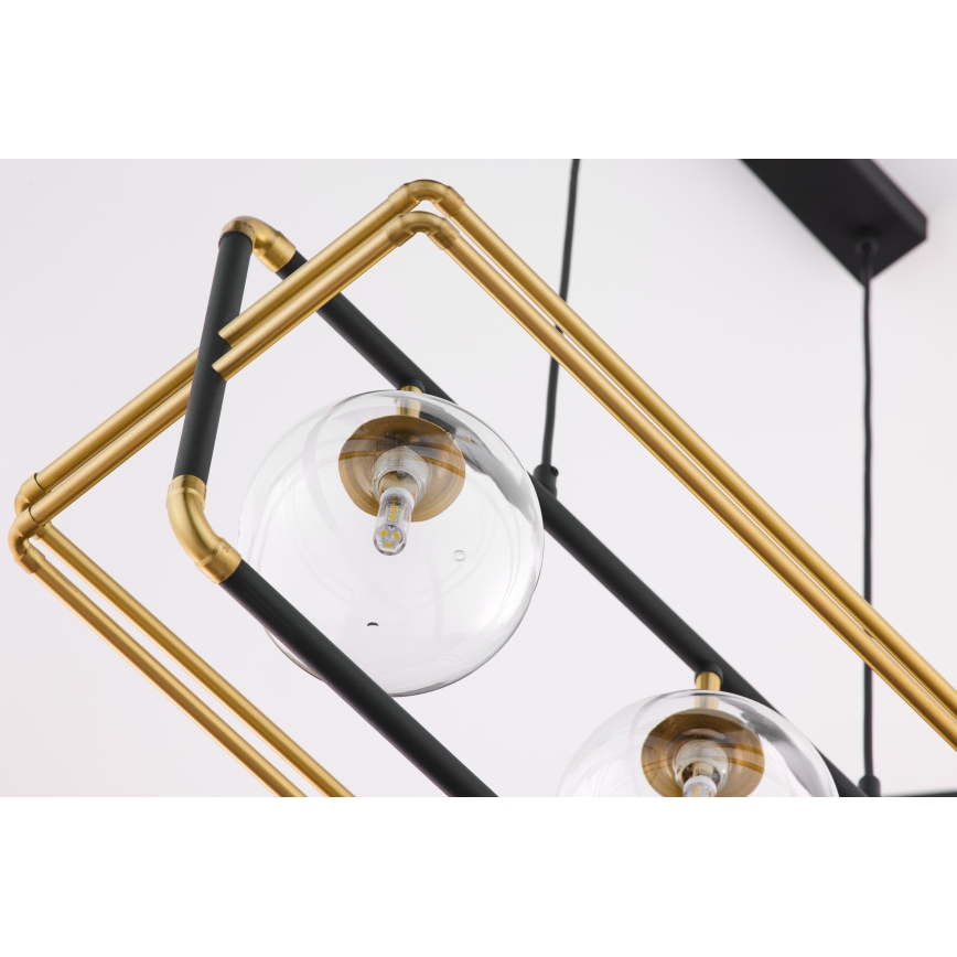 Jupiter 2030 - Pendel FIORI 3xG9/10W/230V sort/guldfarvet/transparent