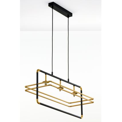 Jupiter 2030 - Pendel FIORI 3xG9/10W/230V sort/guldfarvet/transparent