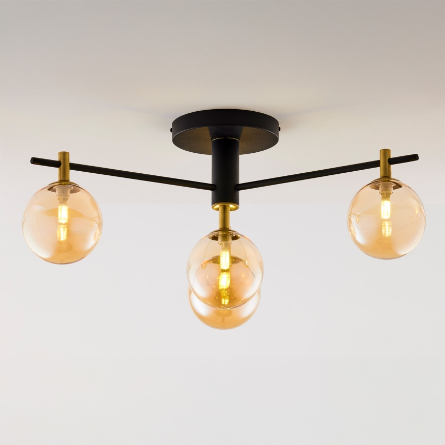 Jupiter 2031 - Loftlampe FIGARO 4xG9/10W/230V sort/guldfarvet/beige