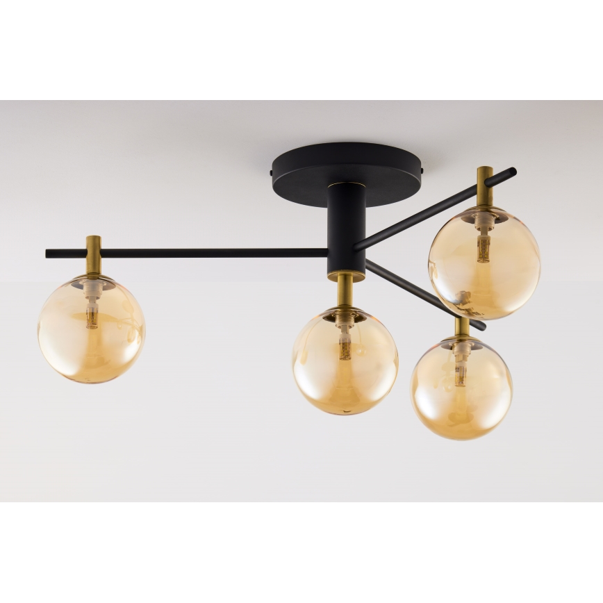 Jupiter 2031 - Loftlampe FIGARO 4xG9/10W/230V sort/guldfarvet/beige