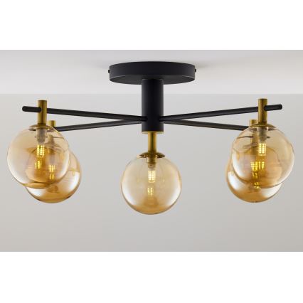 Jupiter 2032 - Loftlampe FIGARO 5xG9/10W/230V sort/guldfarvet/beige