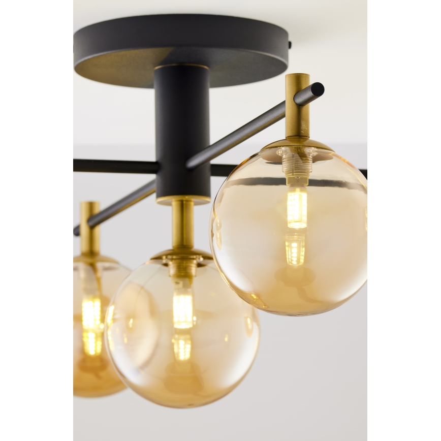Jupiter 2032 - Loftlampe FIGARO 5xG9/10W/230V sort/guldfarvet/beige