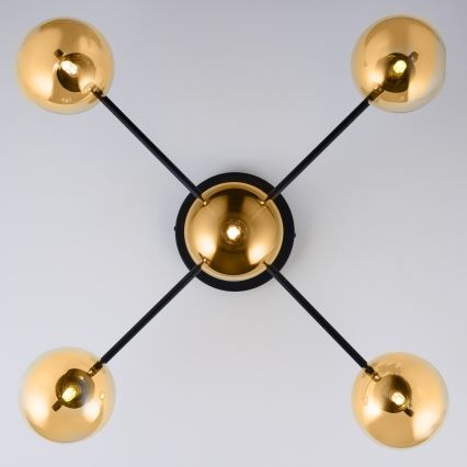 Jupiter 2032 - Loftlampe FIGARO 5xG9/10W/230V sort/guldfarvet/beige