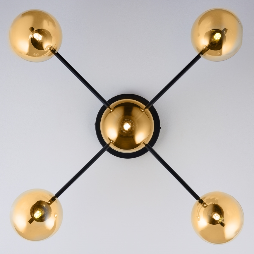 Jupiter 2032 - Loftlampe FIGARO 5xG9/10W/230V sort/guldfarvet/beige