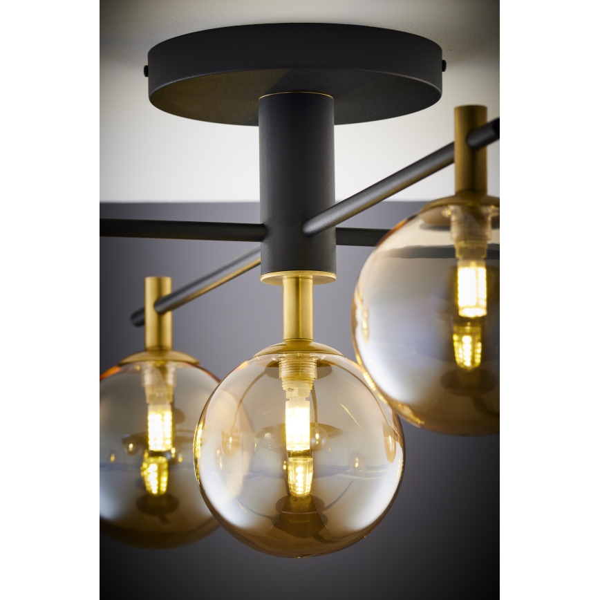 Jupiter 2032 - Loftlampe FIGARO 5xG9/10W/230V sort/guldfarvet/beige