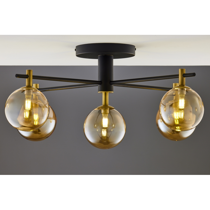 Jupiter 2032 - Loftlampe FIGARO 5xG9/10W/230V sort/guldfarvet/beige