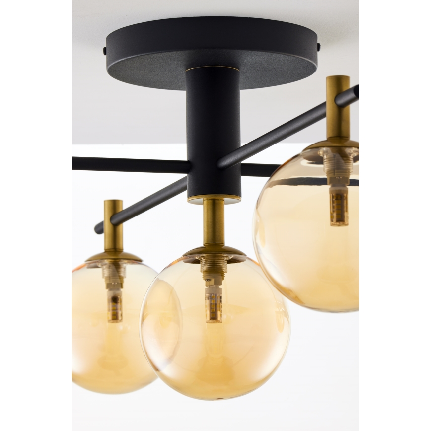 Jupiter 2032 - Loftlampe FIGARO 5xG9/10W/230V sort/guldfarvet/beige