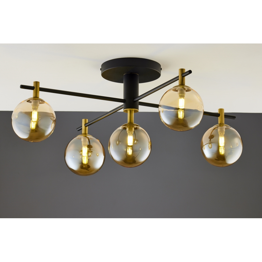 Jupiter 2032 - Loftlampe FIGARO 5xG9/10W/230V sort/guldfarvet/beige