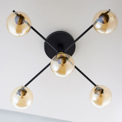 Jupiter 2032 - Loftlampe FIGARO 5xG9/10W/230V sort/guldfarvet/beige