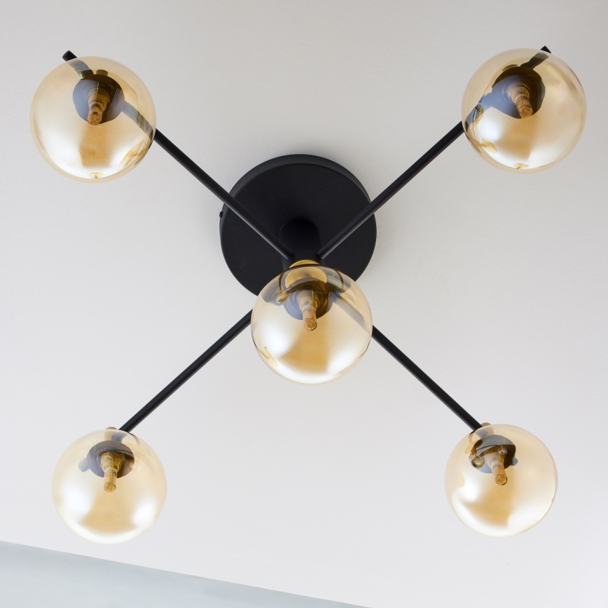 Jupiter 2032 - Loftlampe FIGARO 5xG9/10W/230V sort/guldfarvet/beige