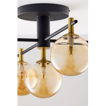 Jupiter 2032 - Loftlampe FIGARO 5xG9/10W/230V sort/guldfarvet/beige