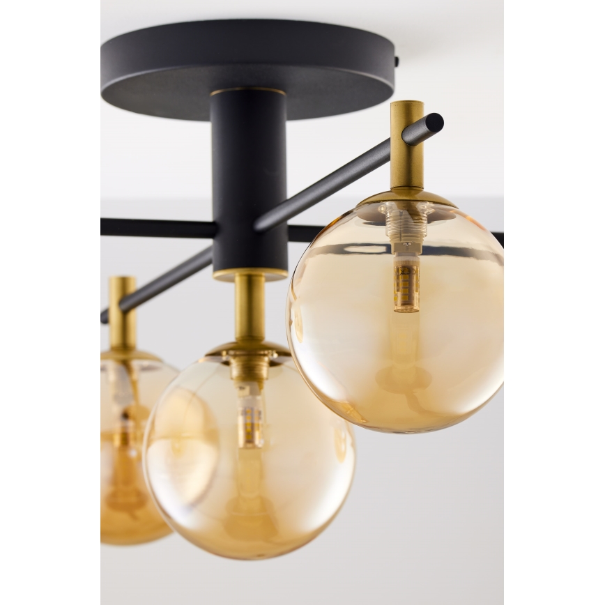 Jupiter 2032 - Loftlampe FIGARO 5xG9/10W/230V sort/guldfarvet/beige